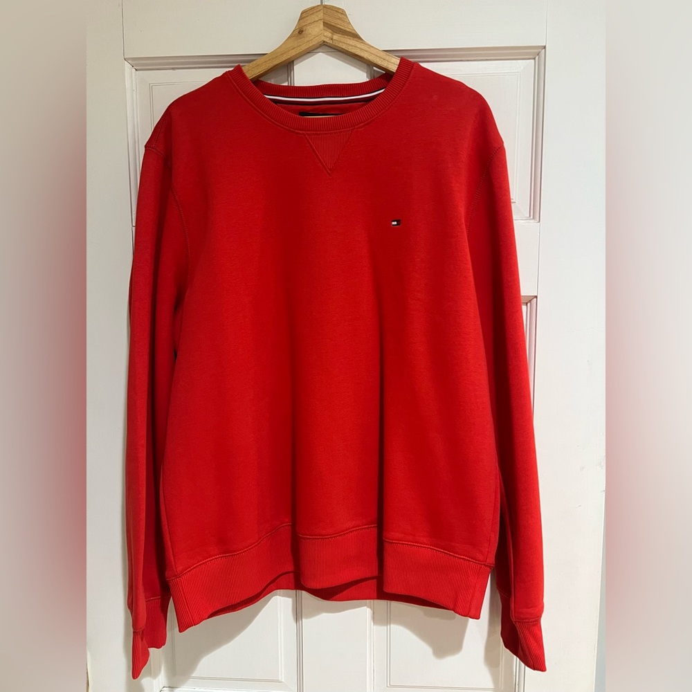 Tommy Hilfiger Men's Vibrant Red Crewneck Sweater